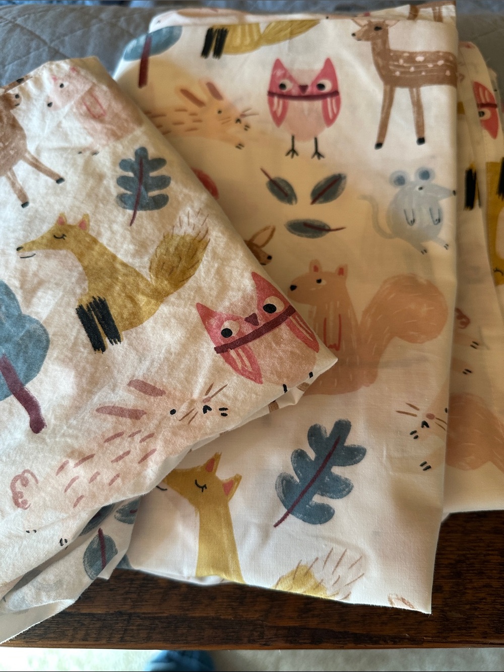 West Elm Pottery Barn Willa Woodland animals twin bed sheet set